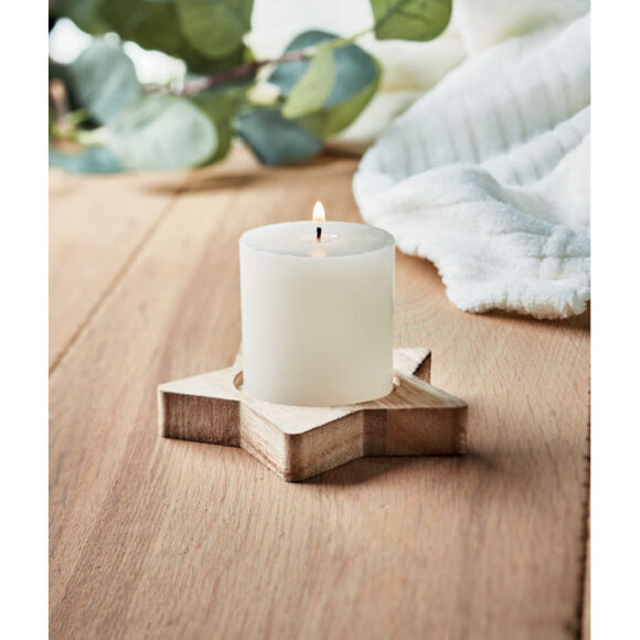 LOTUS - Candle on star wooden base - CX1481 - Image 4