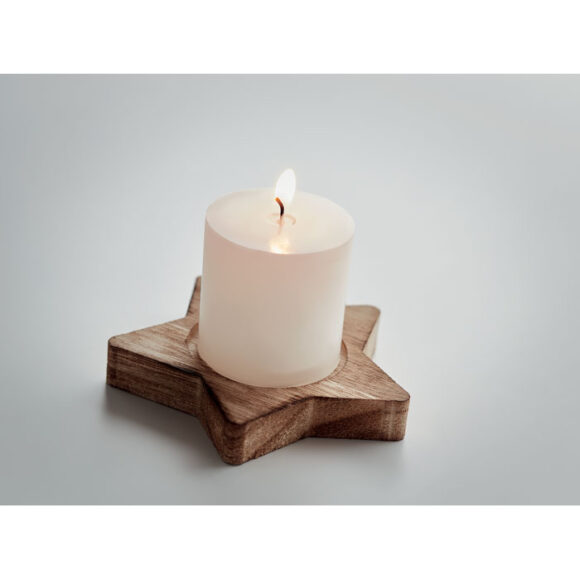 LOTUS - Candle on star wooden base - CX1481 - Image 5