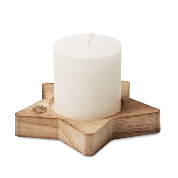 LOTUS - Candle on star wooden base - CX1481 - Image 3