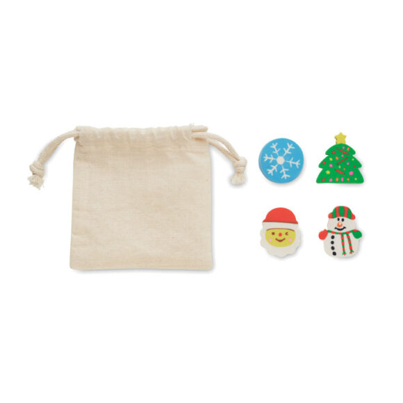 RUBBIES - Set of 4 Christmas erasers - CX1526