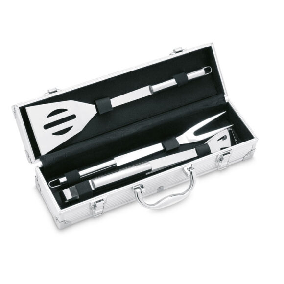 ASADOR - 3 BBQ tools in aluminium case - IT3475