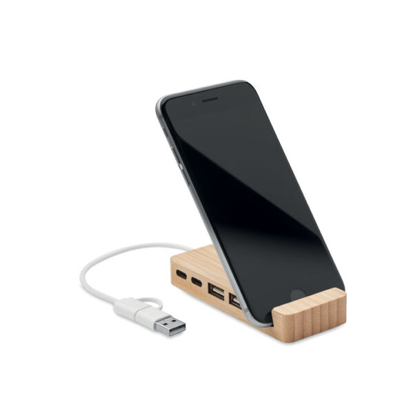 HUBSTAND - Bamboo USB 4 ports hub - MO2144 - Image 3