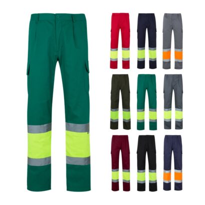 VL POSEIDON. Two-tone multi-pocket twill trousers (210g/m²), in cotton (20%) and polyester (80%)