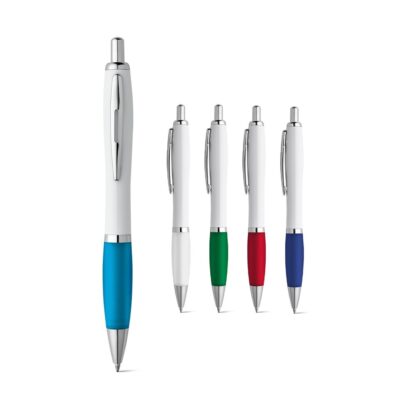 MOVE BK. ABS ball pen with clip and metal trim