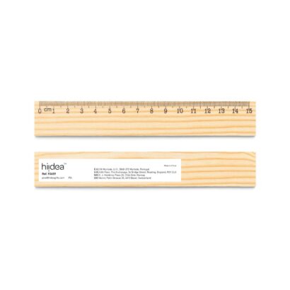 WESLEY 15. Pine wood ruler with 15 cm scale