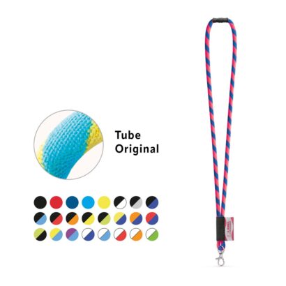 WISBECH. SET Lanyard TUBE Long (Ø 7 mm) with Hook Trigger Snap 9 mm and safety lock Ø 7 mm
