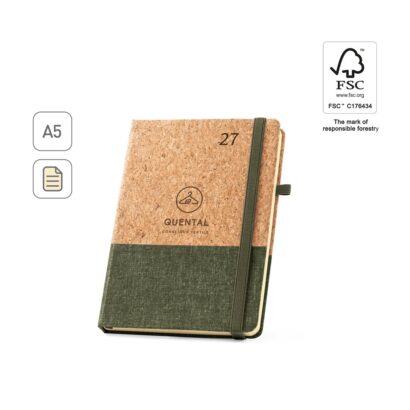 QUENTAL A5. Cork and linen diary