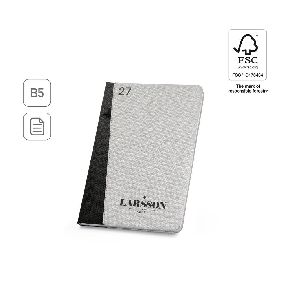 LARSSON B5. B5 diary in recycled polyester (100% rPET)