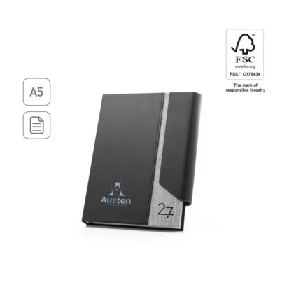 AUSTEN A5. A5 diary in PU (58% recycled) and polyester reciclado (100% rPET) 300D