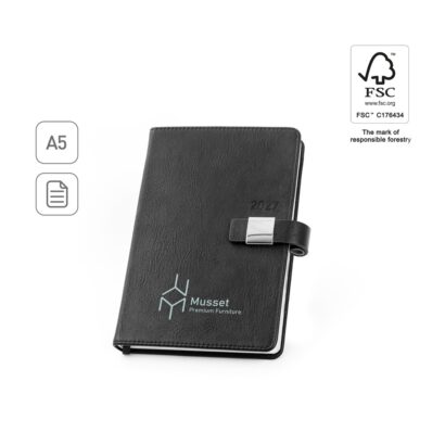 MUSSET A5. A5 diary in PU (58% recycled)