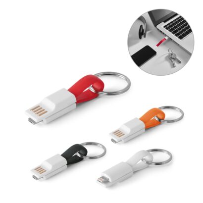 RIEMANN. USB cable with 2 in 1 connector in ABS and PVC