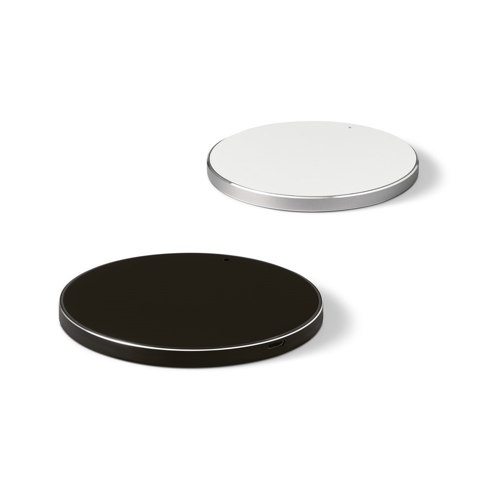 JOULE. Fast 10W wireless charger in recycled ABS (100% rABS) and recycled aluminum (100% rAL)